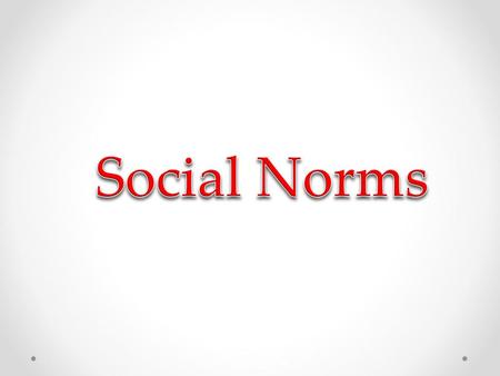 Social Norms.