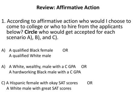 Review: Affirmative Action