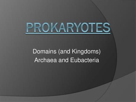 Domains (and Kingdoms) Archaea and Eubacteria