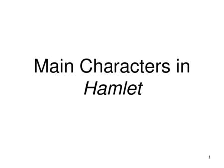 Main Characters in Hamlet