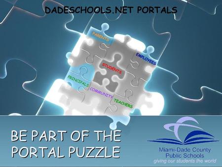 BE PART OF THE PORTAL PUZZLE