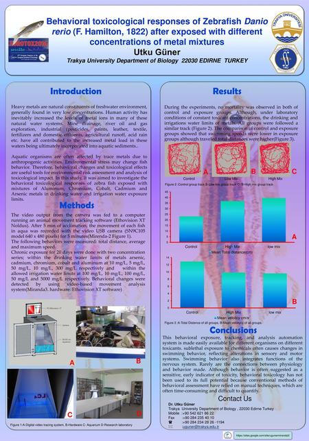 Trakya University Department of Biology EDIRNE TURKEY