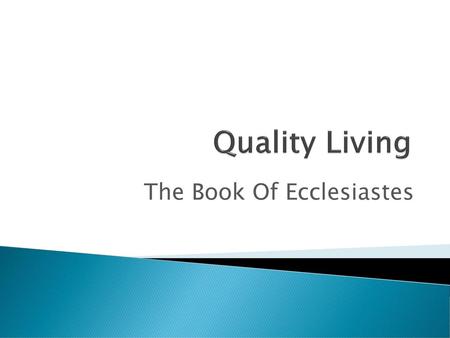 The Book Of Ecclesiastes