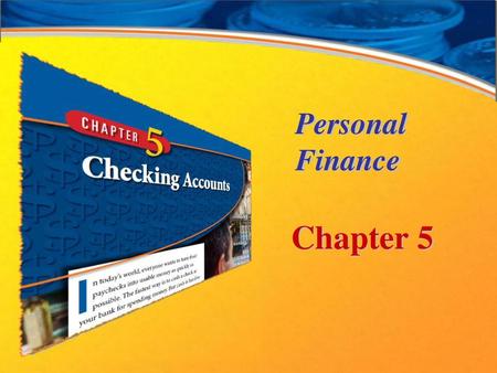 Personal Finance Chapter 5.