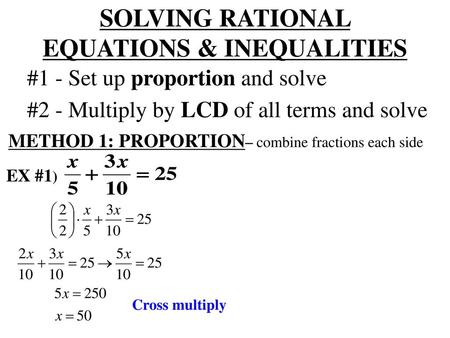 EQUATIONS & INEQUALITIES