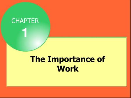 CHAPTER 1 The Importance of Work.