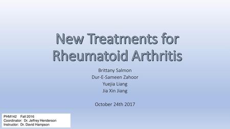 New Treatments for Rheumatoid Arthritis