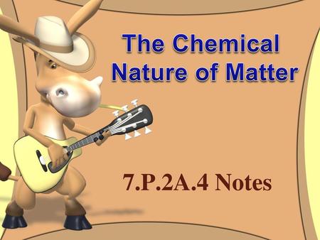 The Chemical Nature of Matter 7.P.2A.4 Notes.