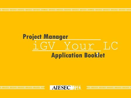 IGV Your LC Project Manager Application Booklet ’.