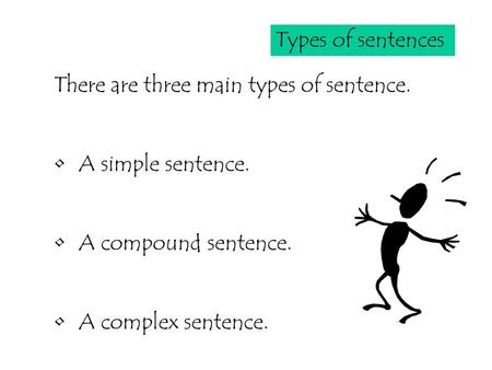 Types of sentences There are three main types of sentence.