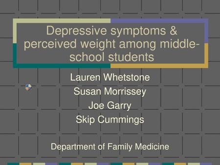 Depressive symptoms & perceived weight among middle-school students