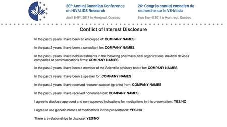 Conflict of Interest Disclosure