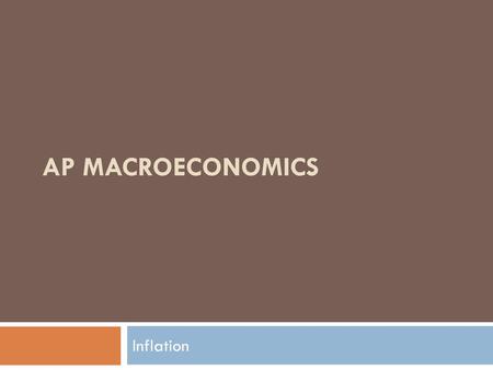 AP Macroeconomics Inflation.