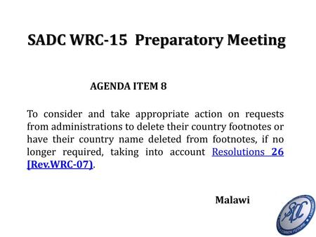 SADC WRC-15 Preparatory Meeting