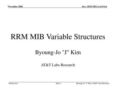 RRM MIB Variable Structures