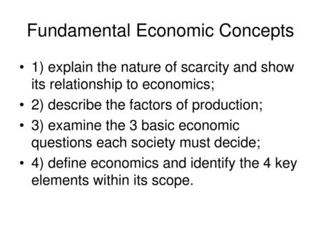 Fundamental Economic Concepts