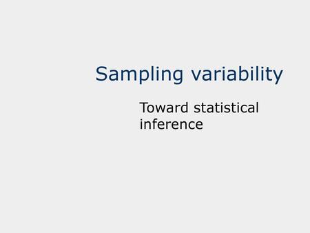 Toward statistical inference