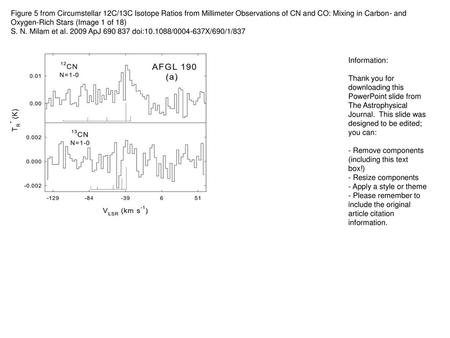 Figure 5 from Circumstellar 12C/13C Isotope Ratios from Millimeter Observations of CN and CO: Mixing in Carbon- and Oxygen-Rich Stars (Image 1 of 18) S.