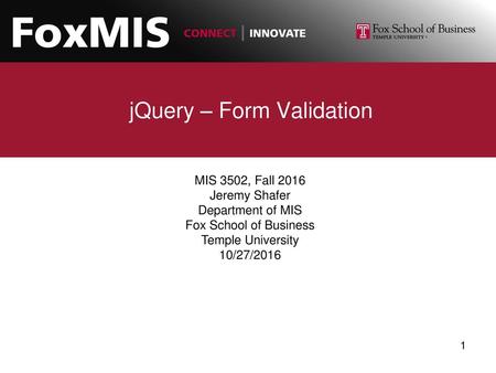 jQuery – Form Validation