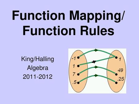 Function Mapping/ Function Rules