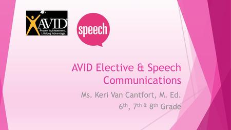 AVID Elective & Speech Communications