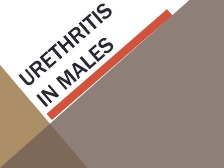 Urethritis in males.