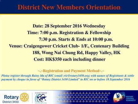 District New Members Orientation