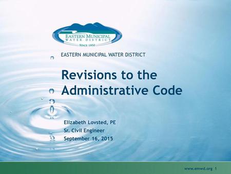 Revisions to the Administrative Code