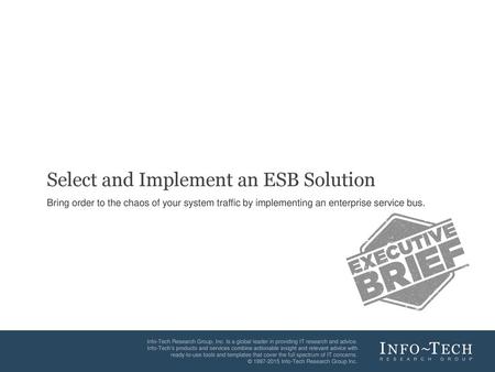 Select and Implement an ESB Solution