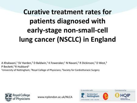 Curative treatment rates for patients diagnosed with