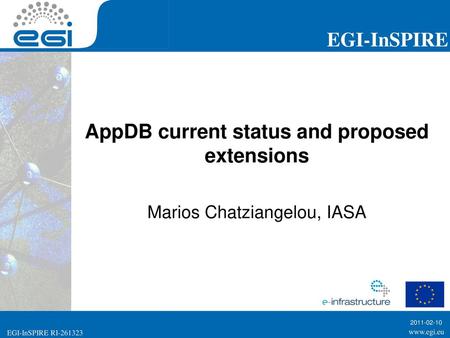 AppDB current status and proposed extensions