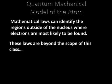 Quantum Mechanical Model of the Atom