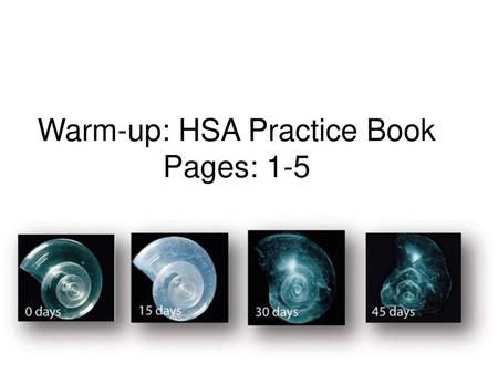 Warm-up: HSA Practice Book Pages: 1-5