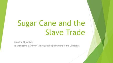 Sugar Cane and the Slave Trade