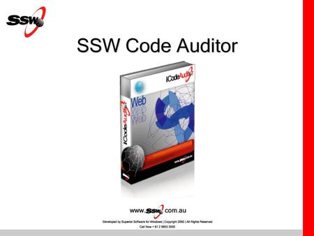 SSW Code Auditor Insert witty intro.