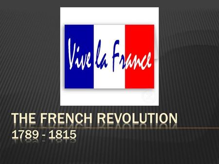 Life in France in 1789 Roughly 90% of France’s population were poor peasants The king ruled as an absolute monarch The people’s only source of political.