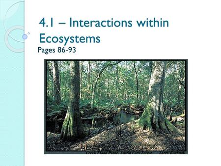 4.1 – Interactions within Ecosystems