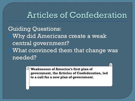 Articles of Confederation