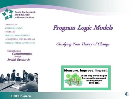 Program Logic Models Clarifying Your Theory of Change