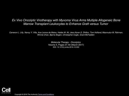 Molecular Therapy - Oncolytics