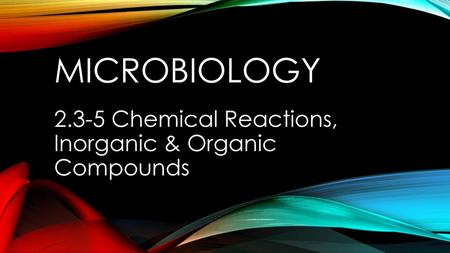 2.3-5 Chemical Reactions, Inorganic & Organic Compounds