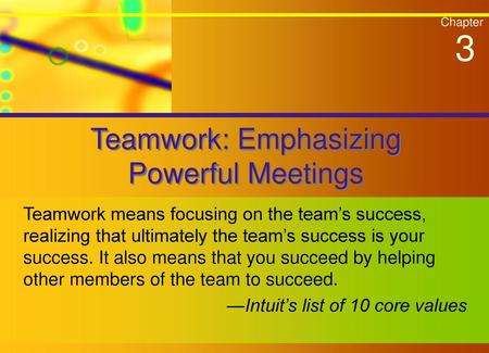 Teamwork: Emphasizing Powerful Meetings