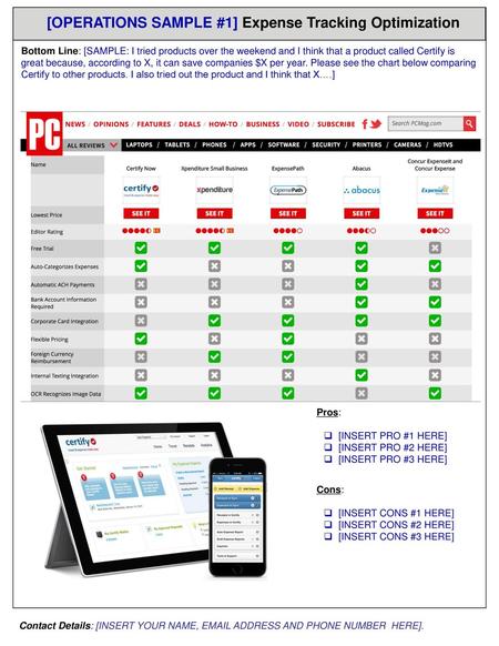 [OPERATIONS SAMPLE #1] Expense Tracking Optimization