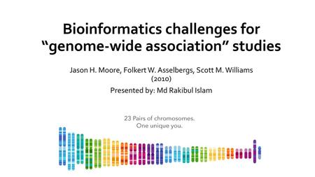 Bioinformatics challenges for “genome-wide association” studies