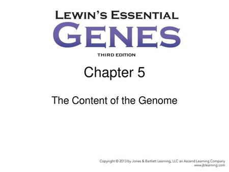 Chapter 5 The Content of the Genome