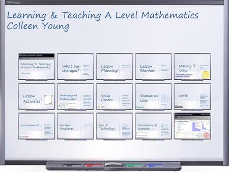 Learning & Teaching A Level Mathematics Colleen Young