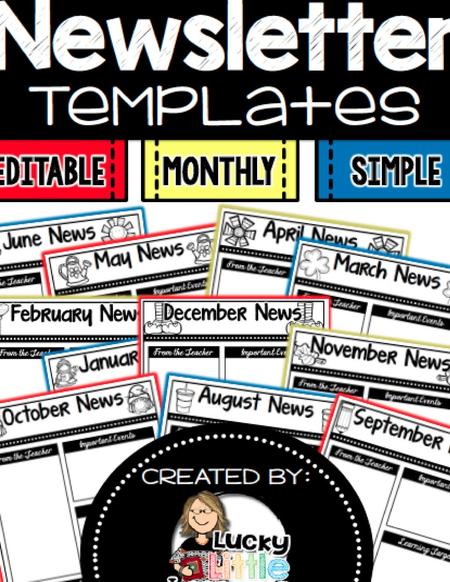 Dear Fellow Educator, Thank you for purchasing my editable monthly newsletter templates! I hope you find that they are simple and perfect for your needs.