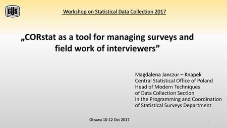 Workshop on Statistical Data Collection 2017