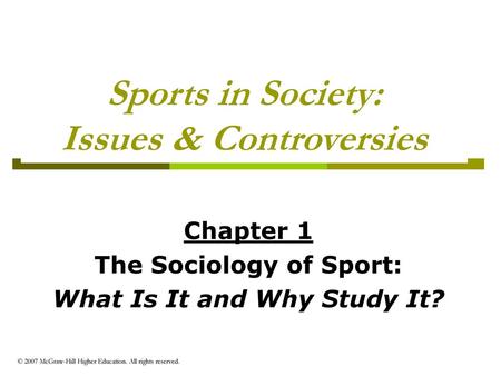 Sports in Society: Issues & Controversies