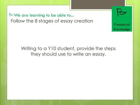 Follow the 8 stages of essay creation